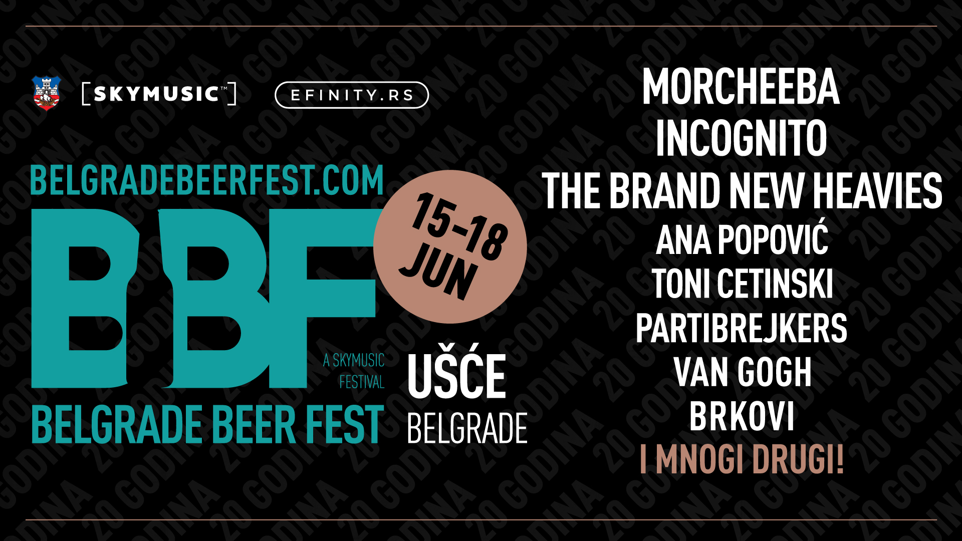 Belgrade Beer Fest: Morcheeba is joined by The Brand New Heavies, Incognito, Partibrejkers, Toni Cetinski, Brkovi and many others