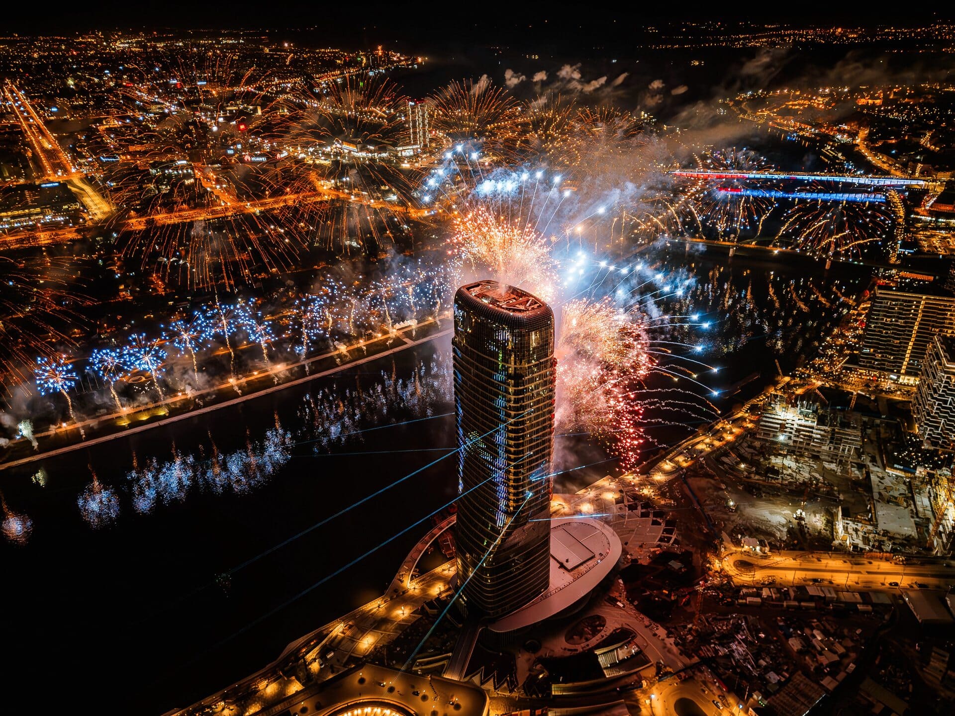 Laser show Belgrade Tower